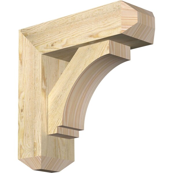 Ekena Millwork Imperial Craftsman Rough Sawn Bracket w/ Offset Brace, Douglas Fir, 6"W x 18"D x 18"H BKT0604X18X18IMP04RDF - main